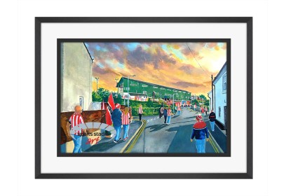 St James' Park Stadium 'Going to the Match' Fine Art Print Exeter City FC